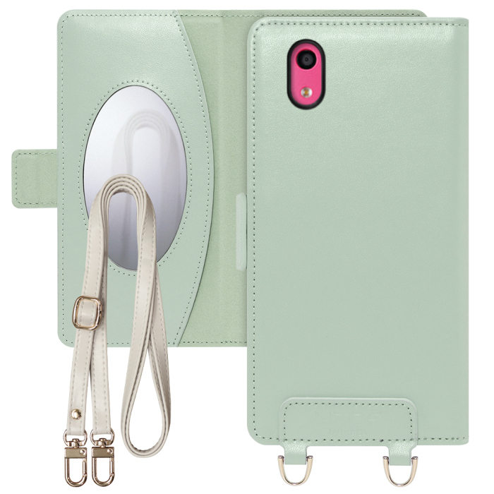 [ LOOF SWEET MIRROR Series ] KYOCERA おてがるスマホ01 KYV44  スマホケース  ショルダー付き手帳型スマホケース ミラー付き カードポケット 本革 [ おてがるスマホ01 / KYV44 ]