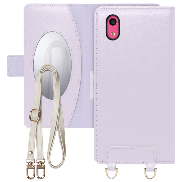 [ LOOF SWEET MIRROR Series ] KYOCERA おてがるスマホ01 KYV44  スマホケース  ショルダー付き手帳型スマホケース ミラー付き カードポケット 本革 [ おてがるスマホ01 / KYV44 ]
