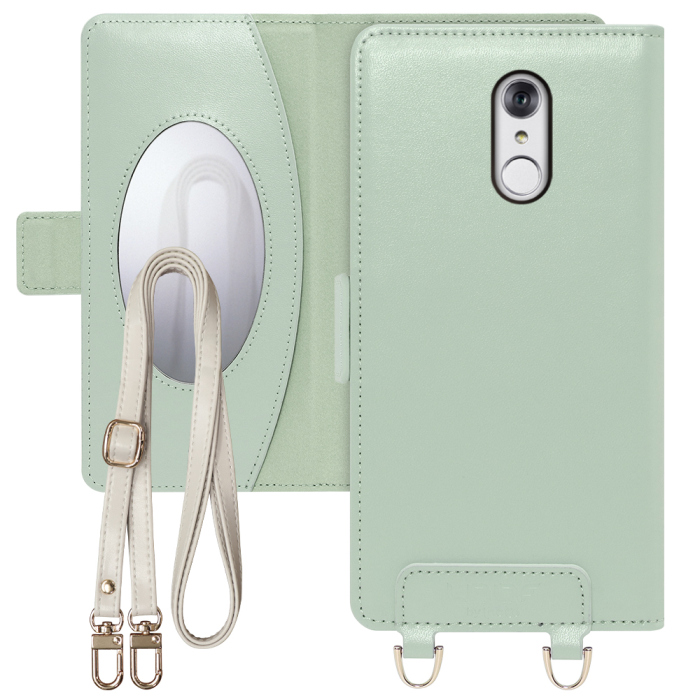 [ LOOF SWEET MIRROR Series ] LG style L-03K lgstyle スマホケース  ショルダー付き手帳型スマホケース ミラー付き カードポケット 本革 [ LG style ]