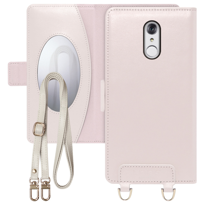 [ LOOF SWEET MIRROR Series ] LG style L-03K lgstyle スマホケース  ショルダー付き手帳型スマホケース ミラー付き カードポケット 本革 [ LG style ]