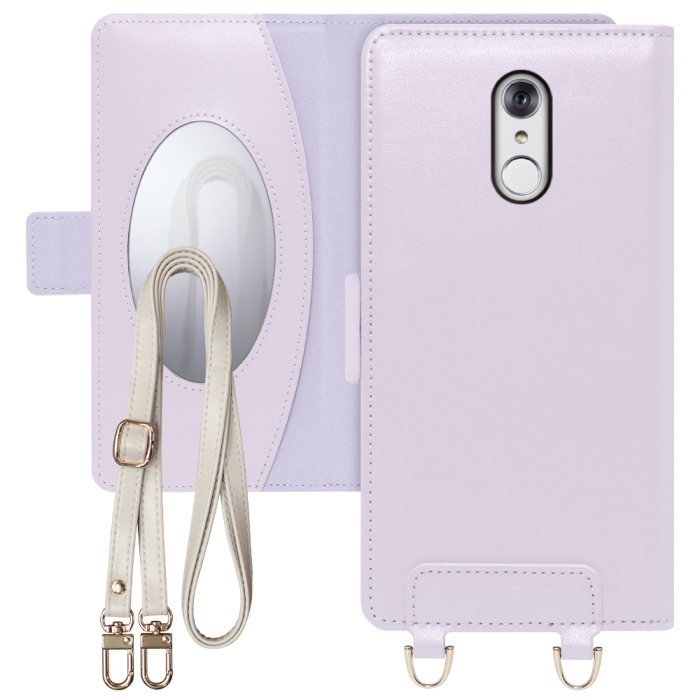 [ LOOF SWEET MIRROR Series ] LG style L-03K lgstyle スマホケース  ショルダー付き手帳型スマホケース ミラー付き カードポケット 本革 [ LG style ]