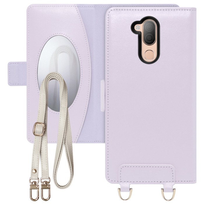 [ LOOF SWEET MIRROR Series ] LG style2 L-01L lgstyle2 スマホケース  ショルダー付き手帳型スマホケース ミラー付き カードポケット 本革 [ LG style2 ]