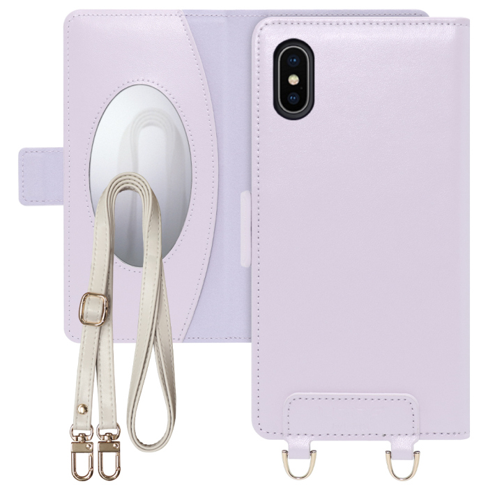 [ LOOF SWEET MIRROR Series ] iPhone X / XS iPhonex iPhonexs スマホケース  ショルダー付き手帳型スマホケース ミラー付き カードポケット 本革 [ iPhone X / XS ]
