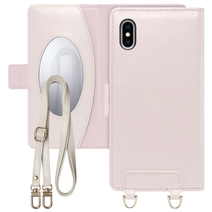 [ LOOF SWEET MIRROR Series ] iPhone XS Max iPhonexsmax xsmax スマホケース  ショルダー付き手帳型スマホケース ミラー付き カードポケット 本革 [ iPhone XS Max ]