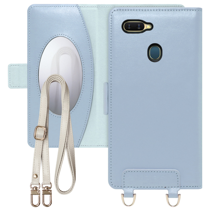 [ LOOF SWEET MIRROR Series ] OPPO AX7  スマホケース  ショルダー付き手帳型スマホケース ミラー付き カードポケット 本革 [ OPPO AX7 ]