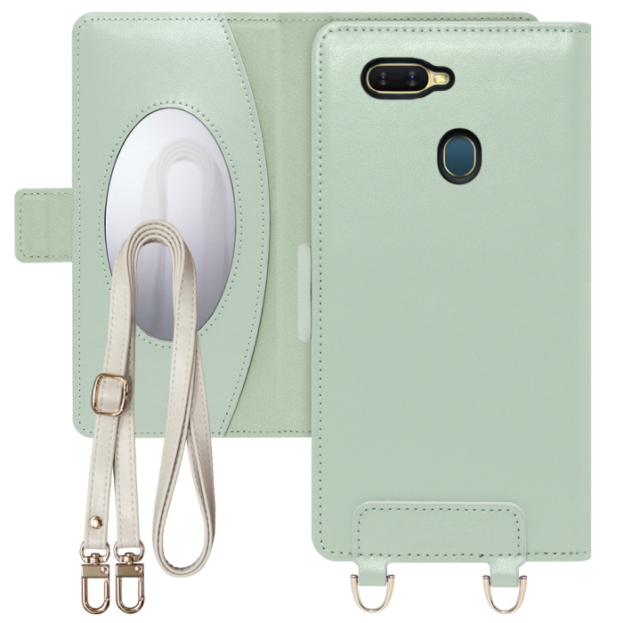 [ LOOF SWEET MIRROR Series ] OPPO AX7  スマホケース  ショルダー付き手帳型スマホケース ミラー付き カードポケット 本革 [ OPPO AX7 ]