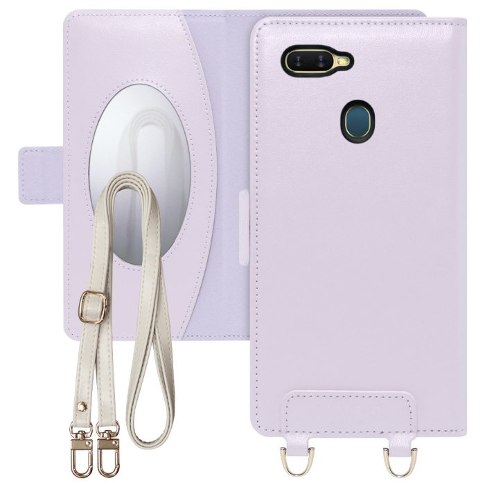 [ LOOF SWEET MIRROR Series ] OPPO AX7  スマホケース  ショルダー付き手帳型スマホケース ミラー付き カードポケット 本革 [ OPPO AX7 ]