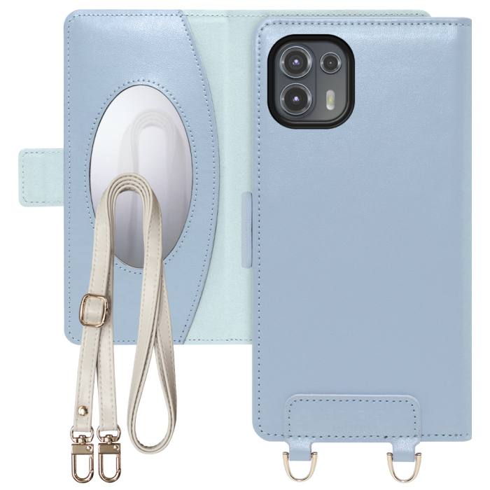 [ LOOF SWEET MIRROR Series ] motorola  edge 20 fusion efge20fusion edge20 スマホケース  ショルダー付き手帳型スマホケース ミラー付き カードポケット 本革 [ edge 20 fusion ]
