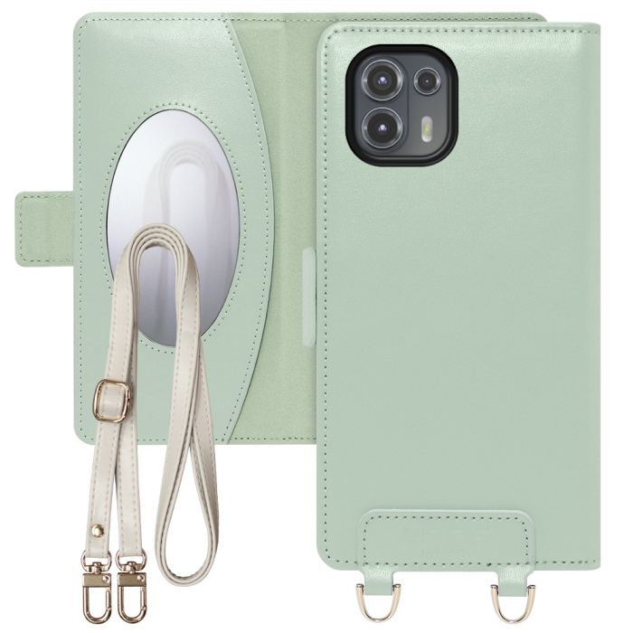 [ LOOF SWEET MIRROR Series ] motorola  edge 20 fusion efge20fusion edge20 スマホケース  ショルダー付き手帳型スマホケース ミラー付き カードポケット 本革 [ edge 20 fusion ]