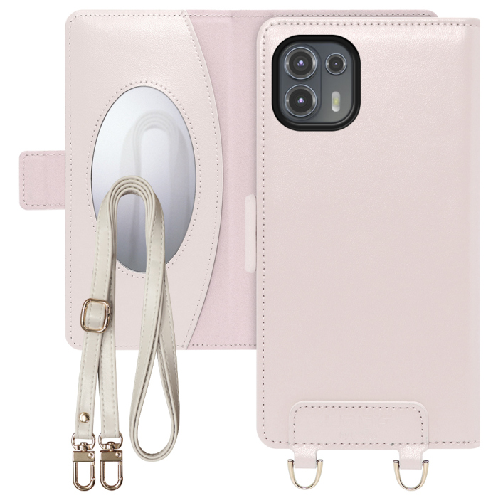 [ LOOF SWEET MIRROR Series ] motorola  edge 20 fusion efge20fusion edge20 スマホケース  ショルダー付き手帳型スマホケース ミラー付き カードポケット 本革 [ edge 20 fusion ]