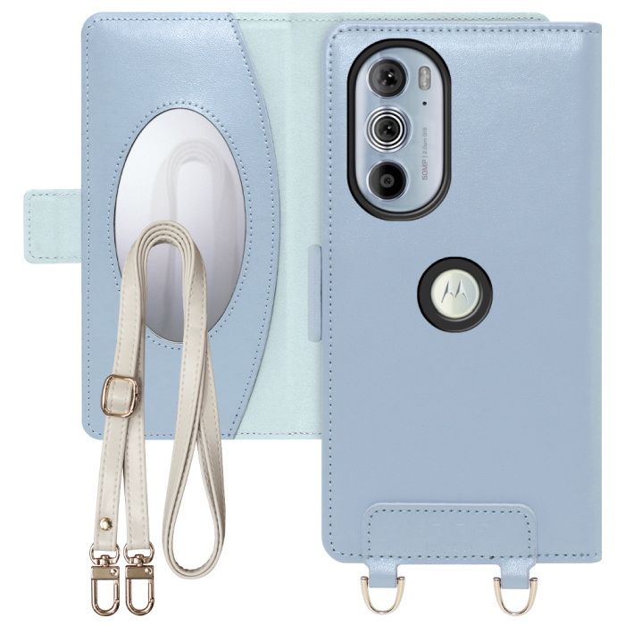 [ LOOF SWEET MIRROR Series ] motorola  edge 30 pro edge30pro edge30 30pro プロ スマホケース  ショルダー付き手帳型スマホケース ミラー付き カードポケット 本革 [ edge 30 pro ]