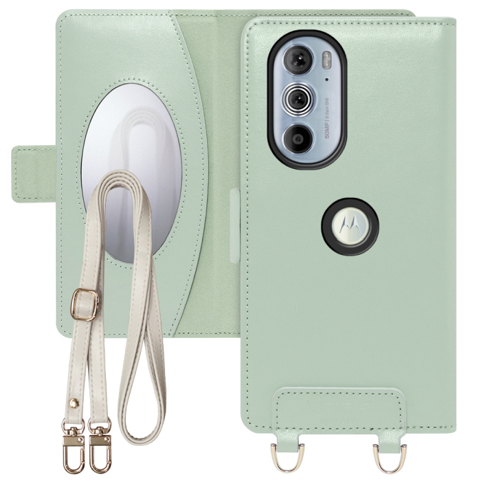 [ LOOF SWEET MIRROR Series ] motorola  edge 30 pro edge30pro edge30 30pro プロ スマホケース  ショルダー付き手帳型スマホケース ミラー付き カードポケット 本革 [ edge 30 pro ]