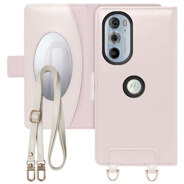 [ LOOF SWEET MIRROR Series ] motorola  edge 30 pro edge30pro edge30 30pro プロ スマホケース  ショルダー付き手帳型スマホケース ミラー付き カードポケット 本革 [ edge 30 pro ]