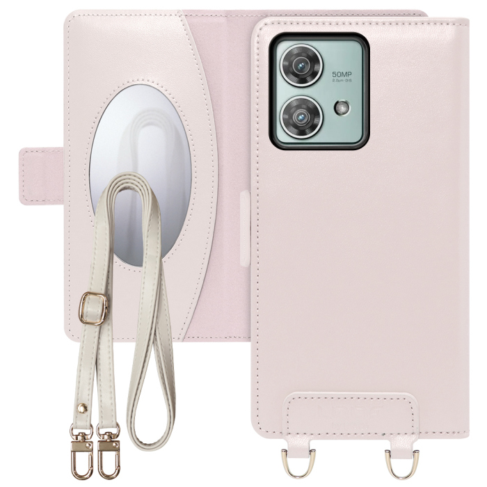 [ LOOF SWEET MIRROR Series ] motorola edge 40 neo motorola edge40neo スマホケース  ショルダー付き手帳型スマホケース ミラー付き カードポケット 本革 [ motorola edge 40 neo ]