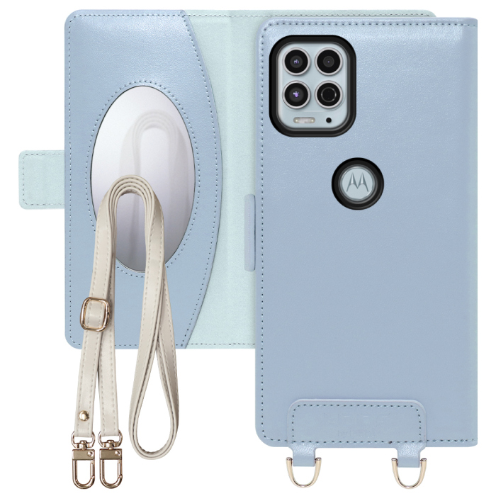 [ LOOF SWEET MIRROR Series ] moto g100 motog100 スマホケース  ショルダー付き手帳型スマホケース ミラー付き カードポケット 本革 [ moto g100 ]