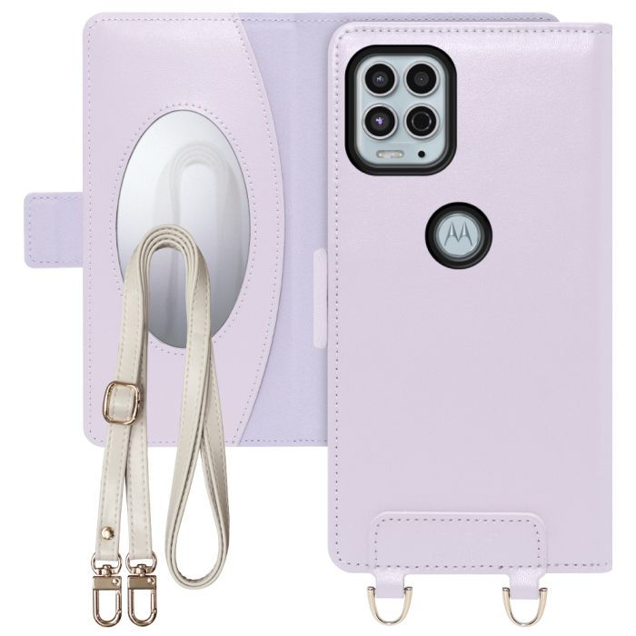 [ LOOF SWEET MIRROR Series ] moto g100 motog100 スマホケース  ショルダー付き手帳型スマホケース ミラー付き カードポケット 本革 [ moto g100 ]