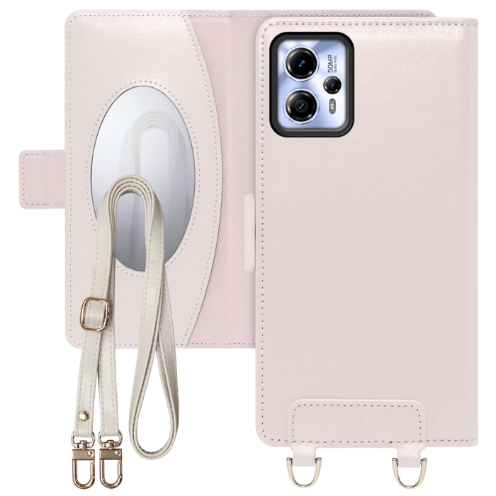 [ LOOF SWEET MIRROR Series ] moto g13 motog13 スマホケース  ショルダー付き手帳型スマホケース ミラー付き カードポケット 本革 [ moto g13 ]