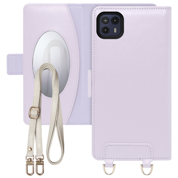 [ LOOF SWEET MIRROR Series ] moto g50 5G motog505g motog50 スマホケース  ショルダー付き手帳型スマホケース ミラー付き カードポケット 本革 [ moto g50 5G ]