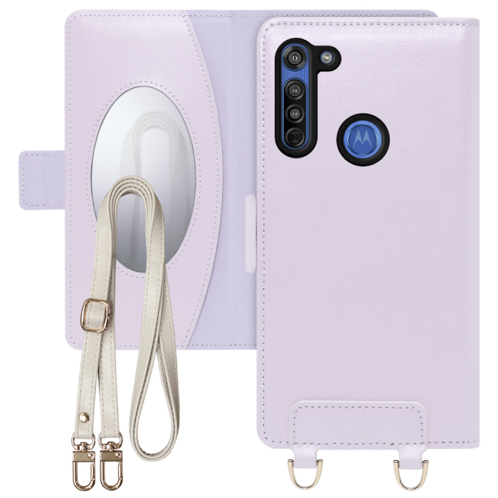 [ LOOF SWEET MIRROR Series ] moto g8 motog8 スマホケース  ショルダー付き手帳型スマホケース ミラー付き カードポケット 本革 [ moto g8 ]