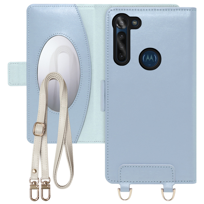 [ LOOF SWEET MIRROR Series ] moto g8 power motog8power g8power スマホケース  ショルダー付き手帳型スマホケース ミラー付き カードポケット 本革 [ moto g8 power ]