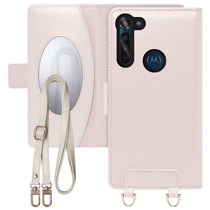 [ LOOF SWEET MIRROR Series ] moto g8 power motog8power g8power スマホケース  ショルダー付き手帳型スマホケース ミラー付き カードポケット 本革 [ moto g8 power ]