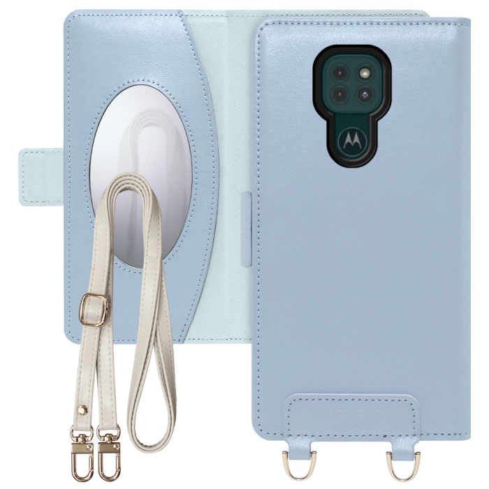 [ LOOF SWEET MIRROR Series ] moto g9 play motog9play g9play スマホケース  ショルダー付き手帳型スマホケース ミラー付き カードポケット 本革 [ moto g9 play ]