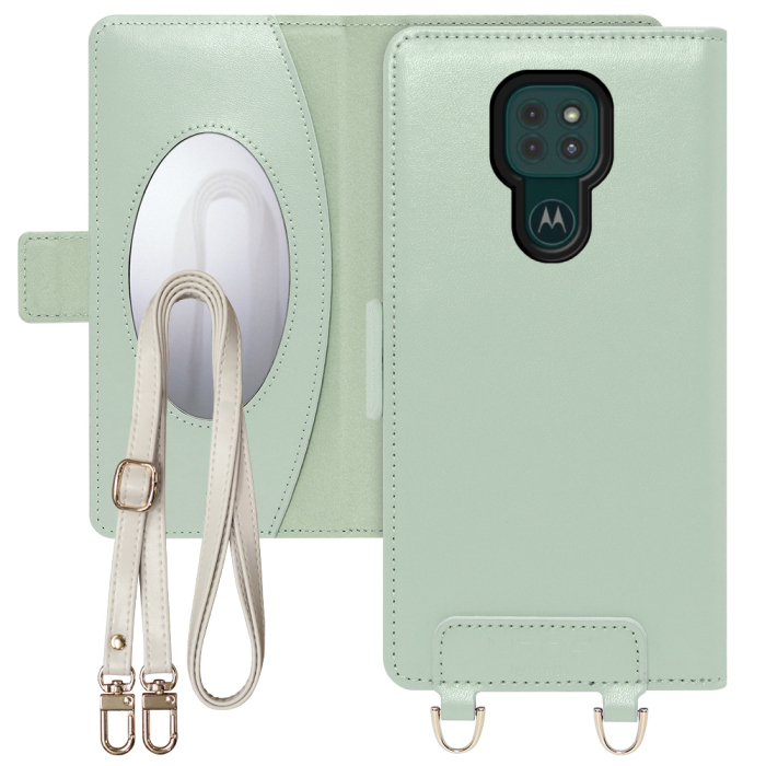 [ LOOF SWEET MIRROR Series ] moto g9 play motog9play g9play スマホケース  ショルダー付き手帳型スマホケース ミラー付き カードポケット 本革 [ moto g9 play ]