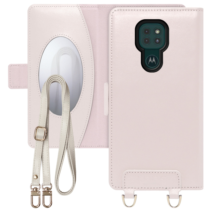 [ LOOF SWEET MIRROR Series ] moto g9 play motog9play g9play スマホケース  ショルダー付き手帳型スマホケース ミラー付き カードポケット 本革 [ moto g9 play ]