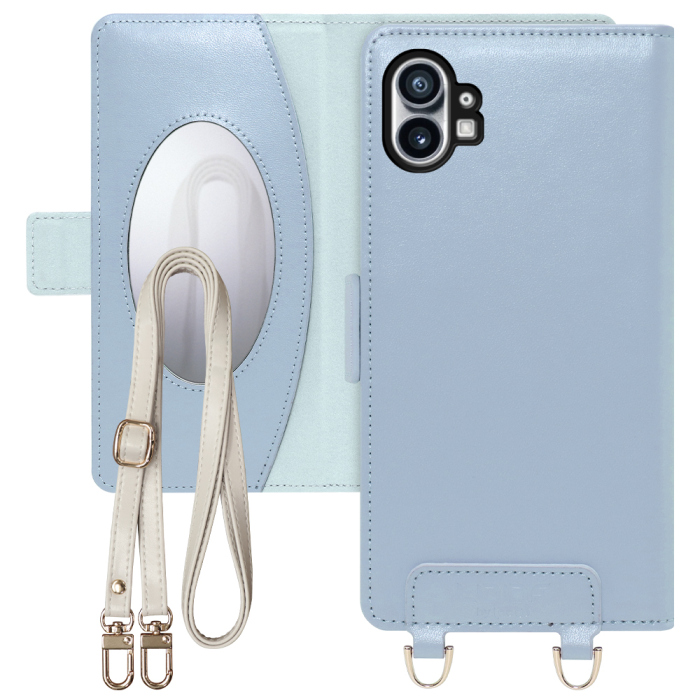 [ LOOF SWEET MIRROR Series ] Nothing Phone (1) nothingphone スマホケース  ショルダー付き手帳型スマホケース ミラー付き カードポケット 本革 [ Nothing Phone (1) ]