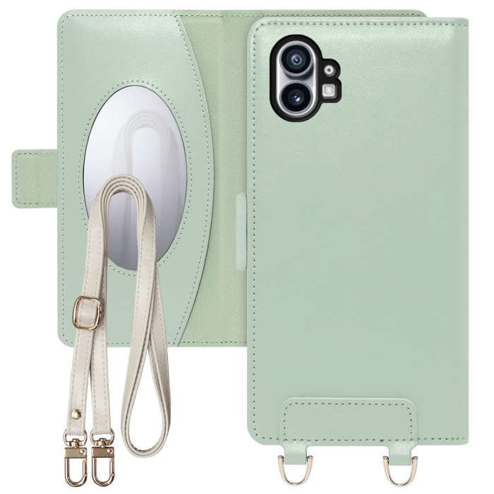 [ LOOF SWEET MIRROR Series ] Nothing Phone (1) nothingphone スマホケース  ショルダー付き手帳型スマホケース ミラー付き カードポケット 本革 [ Nothing Phone (1) ]