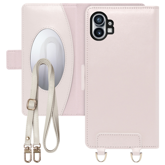 [ LOOF SWEET MIRROR Series ] Nothing Phone (1) nothingphone スマホケース  ショルダー付き手帳型スマホケース ミラー付き カードポケット 本革 [ Nothing Phone (1) ]