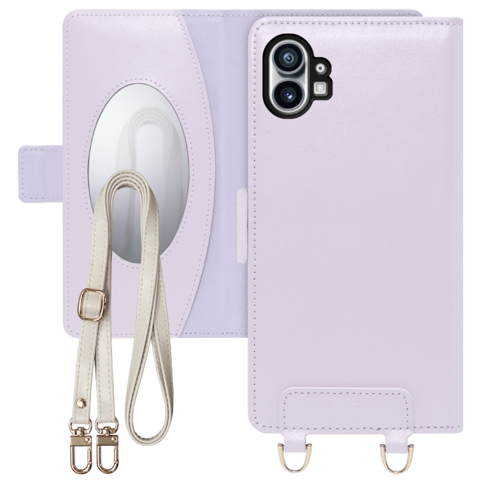 [ LOOF SWEET MIRROR Series ] Nothing Phone (1) nothingphone スマホケース  ショルダー付き手帳型スマホケース ミラー付き カードポケット 本革 [ Nothing Phone (1) ]