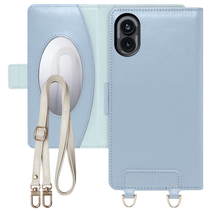 [ LOOF SWEET MIRROR Series ] Nothing Phone (2) nothingphone スマホケース  ショルダー付き手帳型スマホケース ミラー付き カードポケット 本革 [ Nothing Phone (2) ]