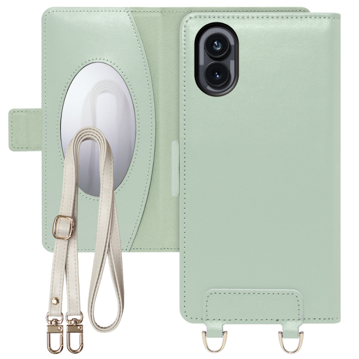 [ LOOF SWEET MIRROR Series ] Nothing Phone (2) nothingphone スマホケース  ショルダー付き手帳型スマホケース ミラー付き カードポケット 本革 [ Nothing Phone (2) ]