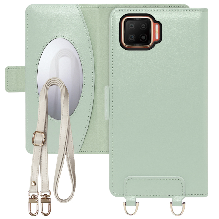 [ LOOF SWEET MIRROR Series ] OPPO A73  スマホケース  ショルダー付き手帳型スマホケース ミラー付き カードポケット 本革 [ OPPO A73 ]