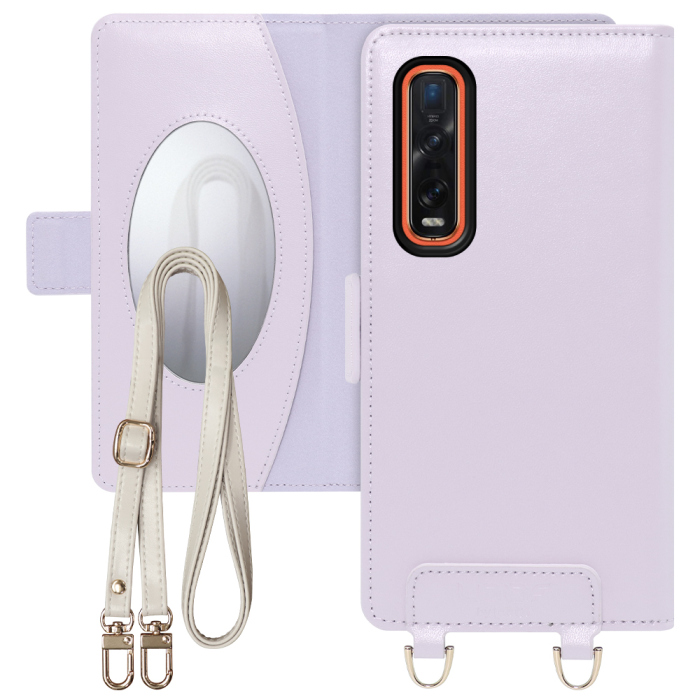 [ LOOF SWEET MIRROR Series ] OPPO Find X2 Pro OPG01 findx2pro findx2 x2pro スマホケース  ショルダー付き手帳型スマホケース ミラー付き カードポケット 本革 [ OPPO Find X2 Pro ]