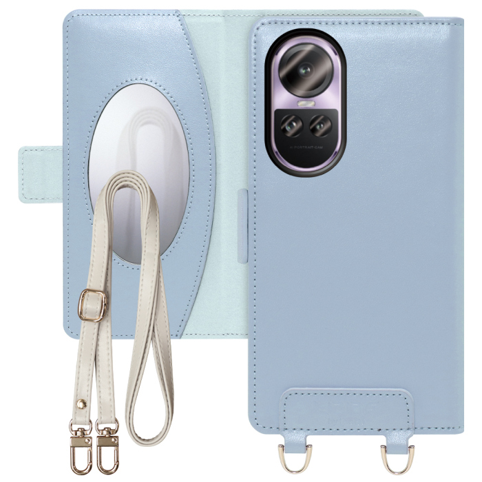 [ LOOF SWEET MIRROR Series ] OPPO Reno10 Pro 5G Reno10 Pro 10Pro スマホケース  ショルダー付き手帳型スマホケース ミラー付き カードポケット 本革 [ OPPO Reno10 Pro 5G ]