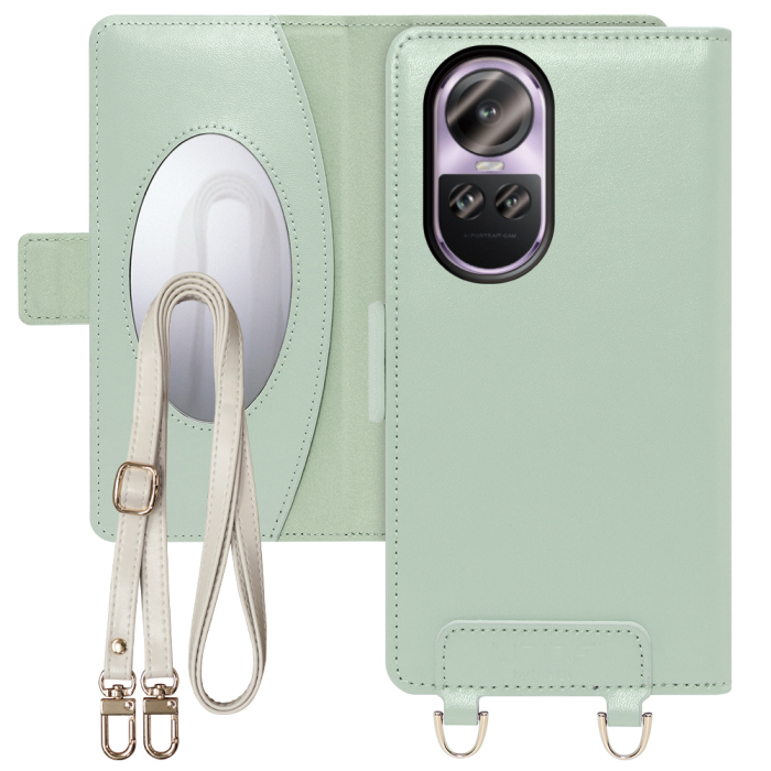 [ LOOF SWEET MIRROR Series ] OPPO Reno10 Pro 5G Reno10 Pro 10Pro スマホケース  ショルダー付き手帳型スマホケース ミラー付き カードポケット 本革 [ OPPO Reno10 Pro 5G ]