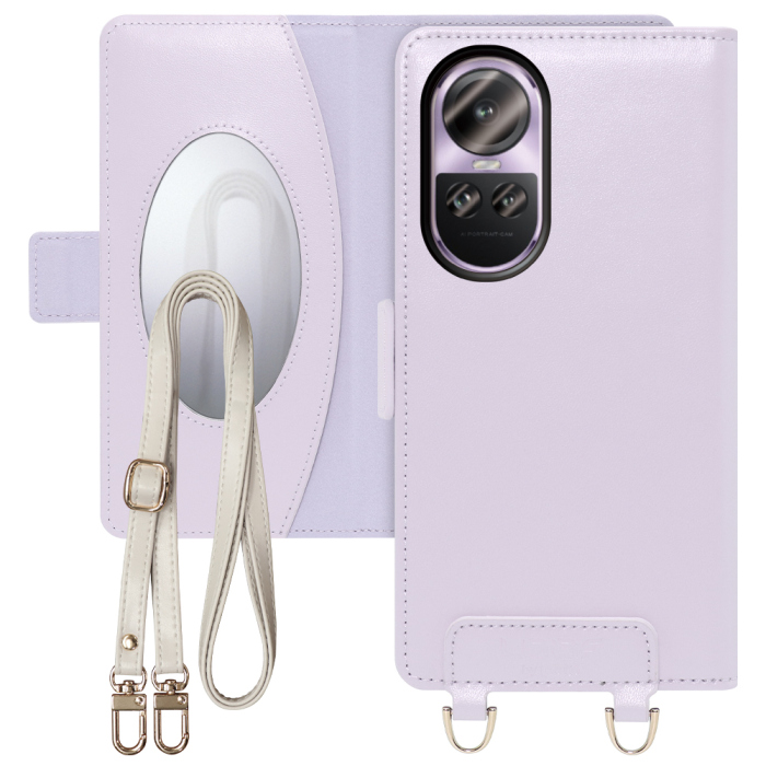 [ LOOF SWEET MIRROR Series ] OPPO Reno10 Pro 5G Reno10 Pro 10Pro スマホケース  ショルダー付き手帳型スマホケース ミラー付き カードポケット 本革 [ OPPO Reno10 Pro 5G ]