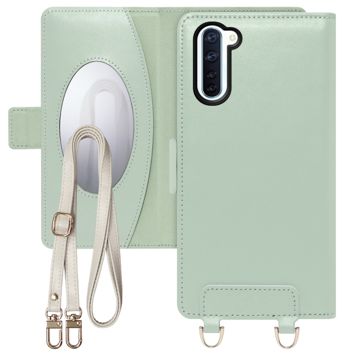 [ LOOF SWEET MIRROR Series ] OPPO Reno3 A reno3a reno 3 a スマホケース  ショルダー付き手帳型スマホケース ミラー付き カードポケット 本革 [ OPPO Reno3 A ]