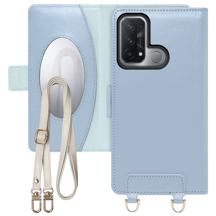 [ LOOF SWEET MIRROR Series ] OPPO Reno5 A A103OP reno5a reno 5a スマホケース  ショルダー付き手帳型スマホケース ミラー付き カードポケット 本革 [ OPPO Reno5 A ]