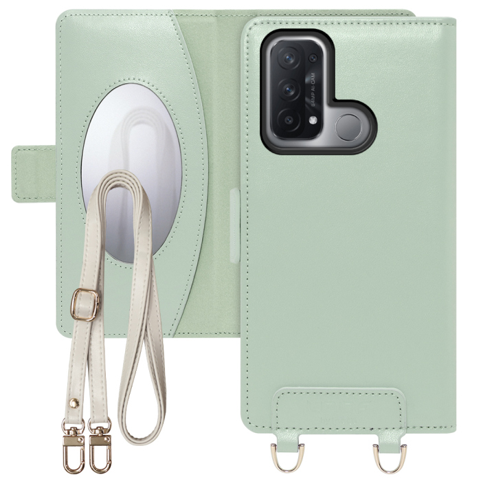 [ LOOF SWEET MIRROR Series ] OPPO Reno5 A A103OP reno5a reno 5a スマホケース  ショルダー付き手帳型スマホケース ミラー付き カードポケット 本革 [ OPPO Reno5 A ]