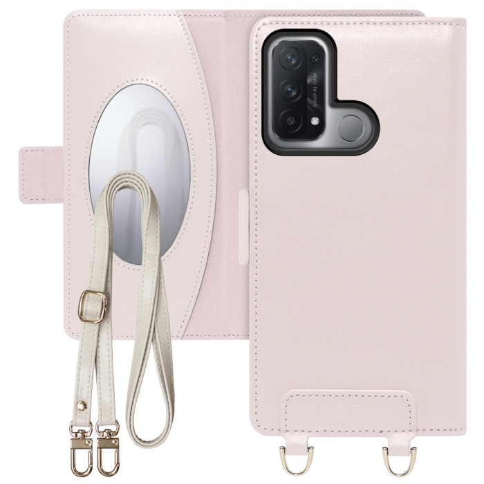 [ LOOF SWEET MIRROR Series ] OPPO Reno5 A A103OP reno5a reno 5a スマホケース  ショルダー付き手帳型スマホケース ミラー付き カードポケット 本革 [ OPPO Reno5 A ]