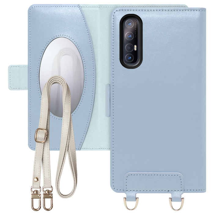 [ LOOF SWEET MIRROR Series ] OPPO Reno3 5G reno35g reno 3 スマホケース  ショルダー付き手帳型スマホケース ミラー付き カードポケット 本革 [ OPPO Reno3 5G ]