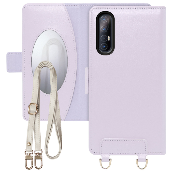 [ LOOF SWEET MIRROR Series ] OPPO Reno3 5G reno35g reno 3 スマホケース  ショルダー付き手帳型スマホケース ミラー付き カードポケット 本革 [ OPPO Reno3 5G ]