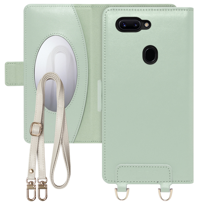 [ LOOF SWEET MIRROR Series ] OPPO R15 Pro r15pro スマホケース  ショルダー付き手帳型スマホケース ミラー付き カードポケット 本革 [ OPPO R15 Pro ]