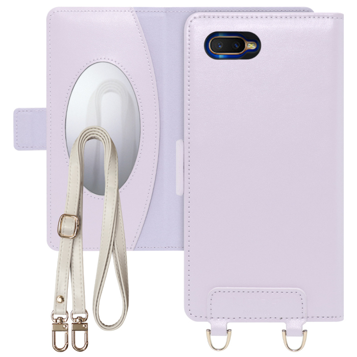 [ LOOF SWEET MIRROR Series ] OPPO R17 Neo r17neo スマホケース  ショルダー付き手帳型スマホケース ミラー付き カードポケット 本革 [ OPPO R17 Neo ]