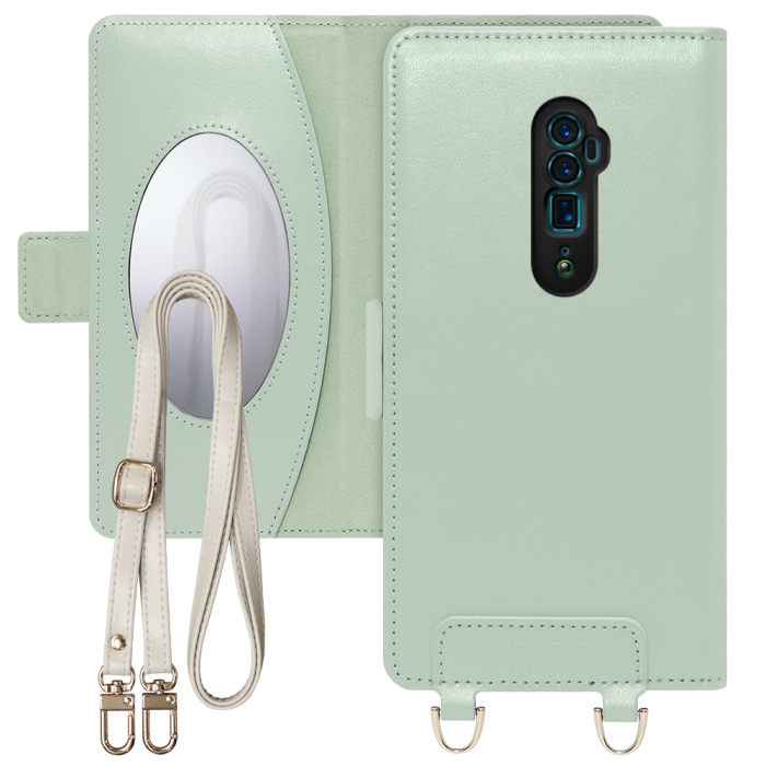 [ LOOF SWEET MIRROR Series ] OPPO Reno 10x Zoom reno10xzoom 10xzoom スマホケース  ショルダー付き手帳型スマホケース ミラー付き カードポケット 本革 [ OPPO Reno 10x Zoom ]