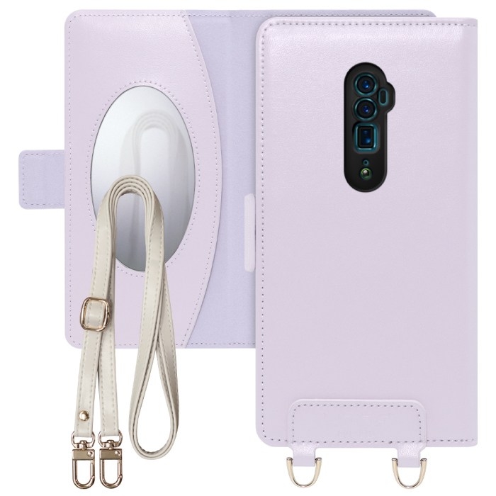 [ LOOF SWEET MIRROR Series ] OPPO Reno 10x Zoom reno10xzoom 10xzoom スマホケース  ショルダー付き手帳型スマホケース ミラー付き カードポケット 本革 [ OPPO Reno 10x Zoom ]