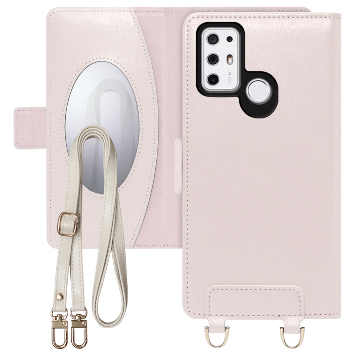 [ LOOF SWEET MIRROR Series ] TONE e21 tonee21 スマホケース  ショルダー付き手帳型スマホケース ミラー付き カードポケット 本革 [ TONE e21 ]